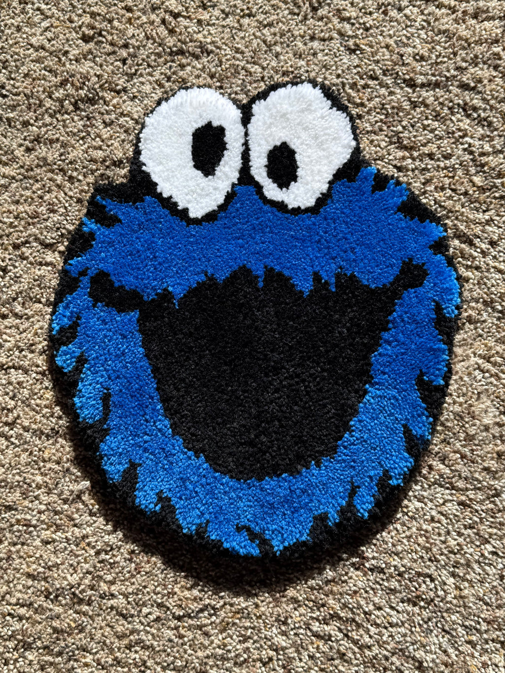 Handmade Cookie Monster Tufted Rug