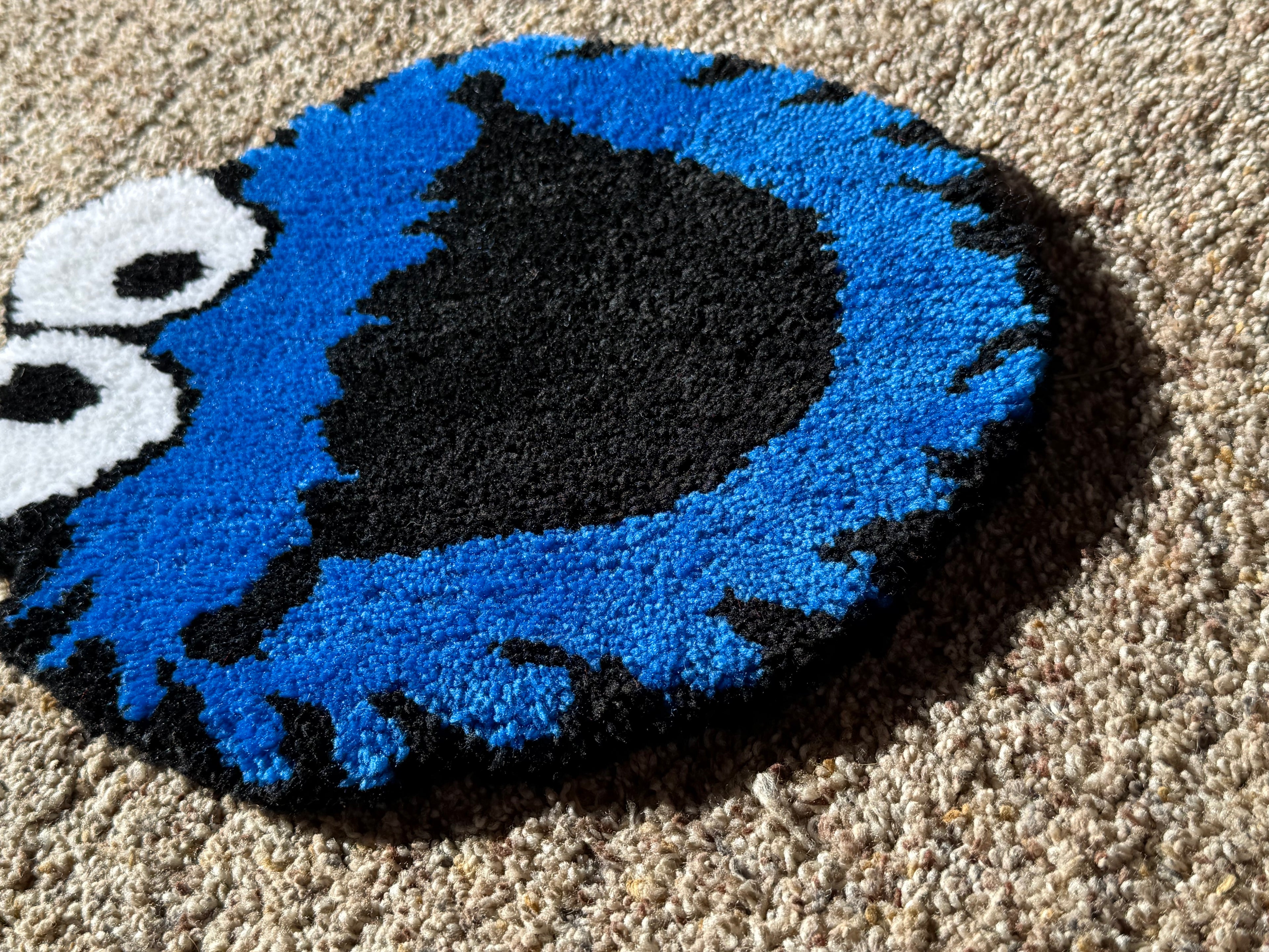 Handmade Cookie Monster Tufted Rug