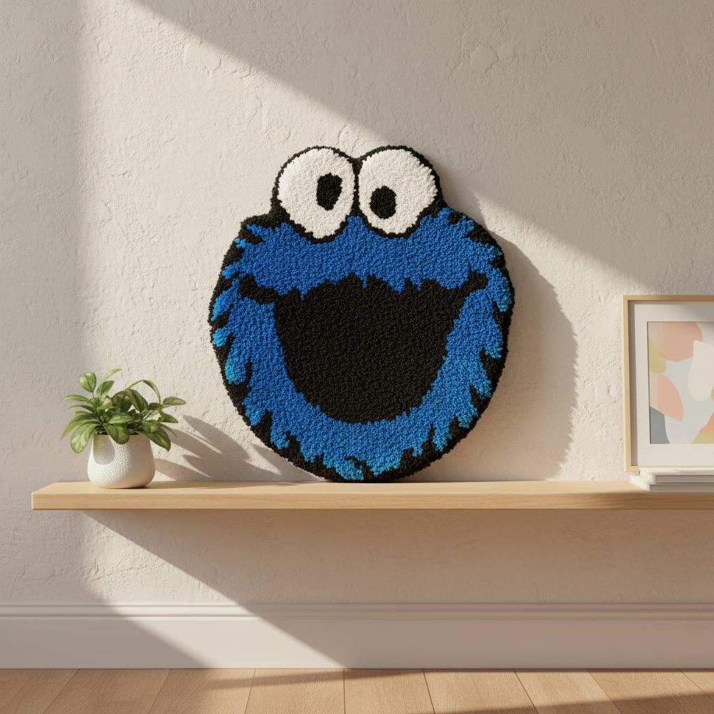 Handmade Cookie Monster Tufted Rug