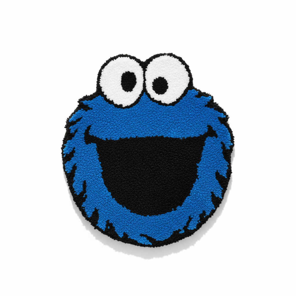 Handmade Cookie Monster Tufted Rug